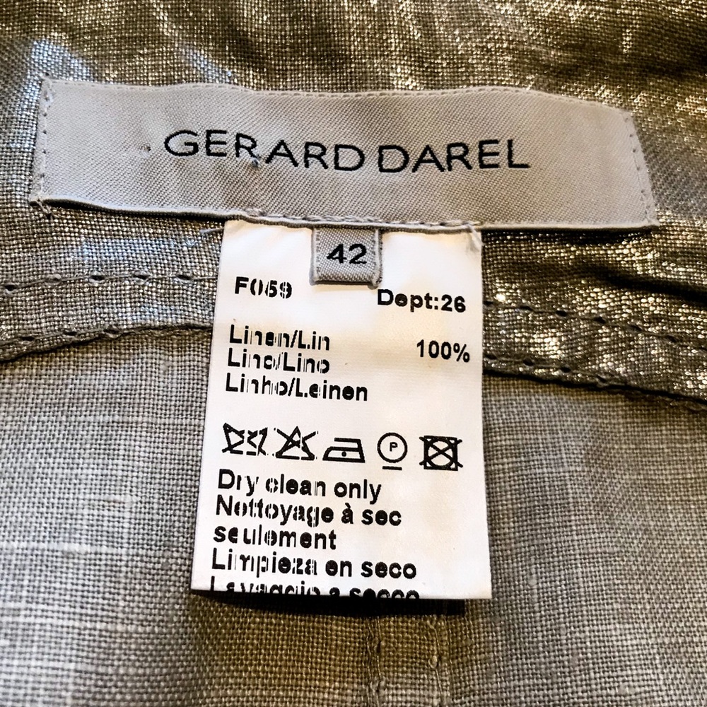 Gerard Darel Metallic Linen Made in Italy Safari Jacket Top EU size 42 - Picture 6 of 8